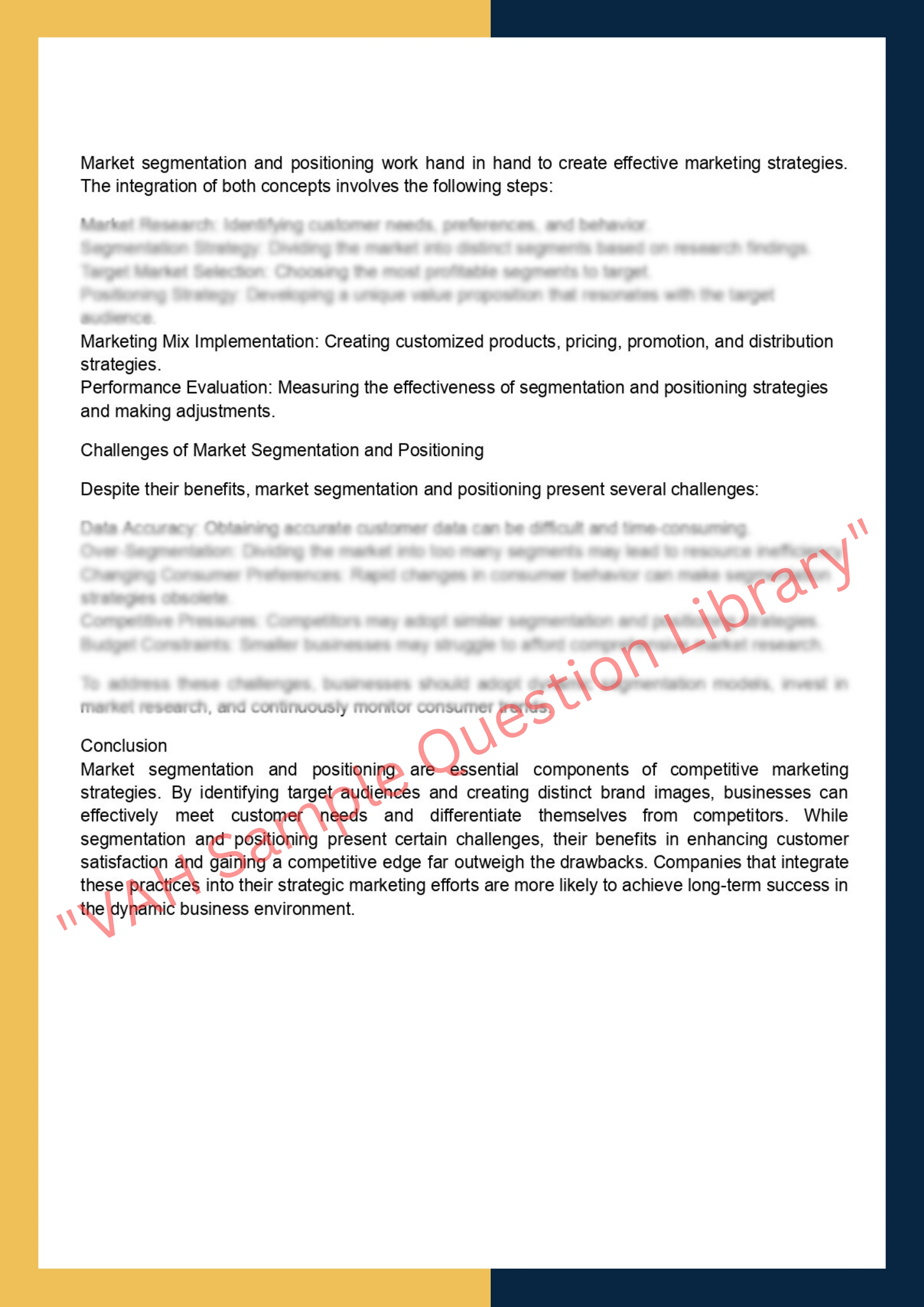 Assignment sample solution of MKTG30013 - Strategic Marketing 2